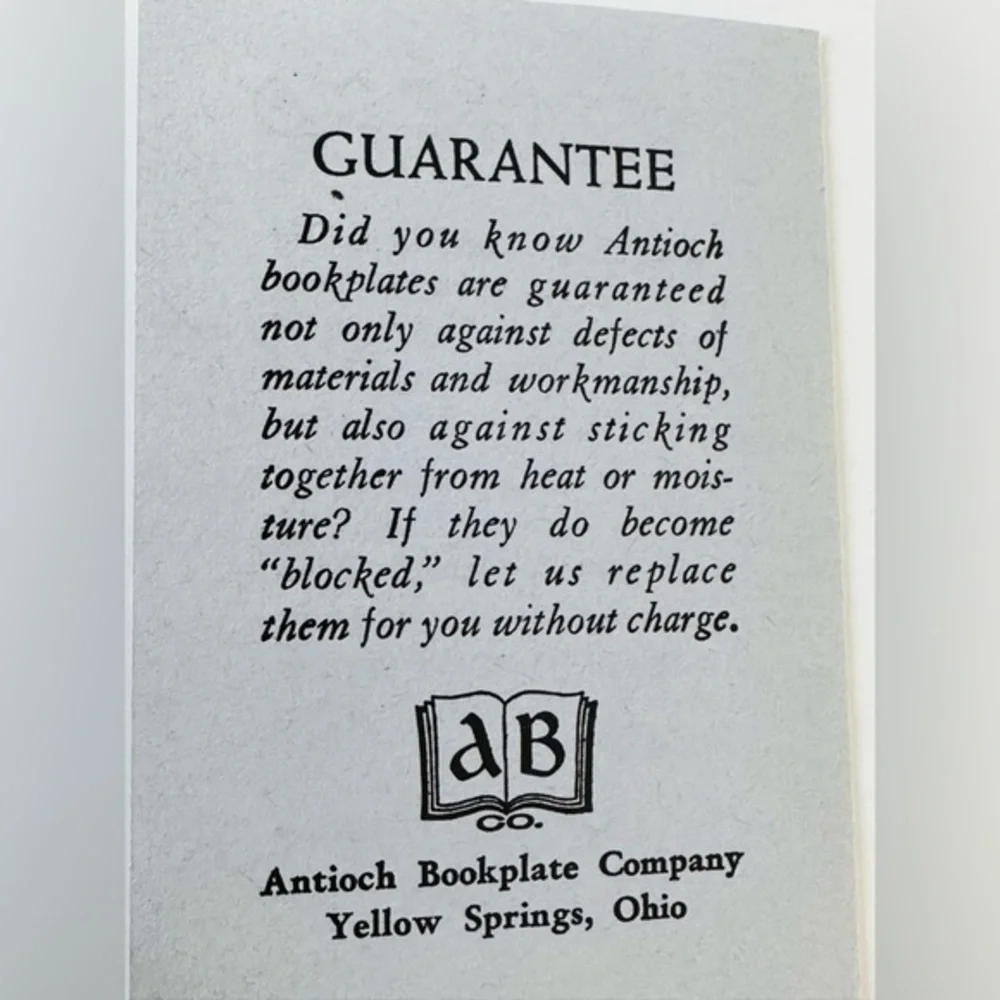 Antioch Bookplate Company questions leave
